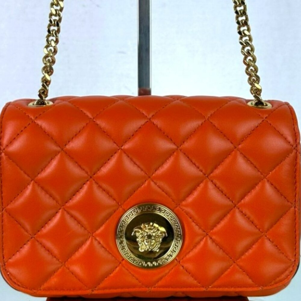 Gianni Versace Medusa Leather Shoulder Bag